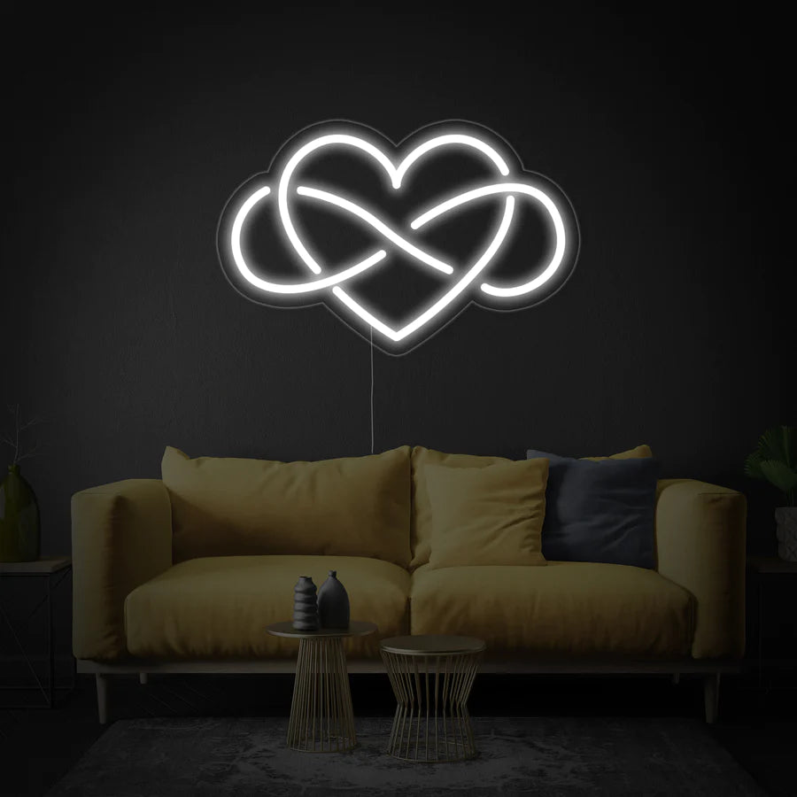 Cuore intrecciato neon