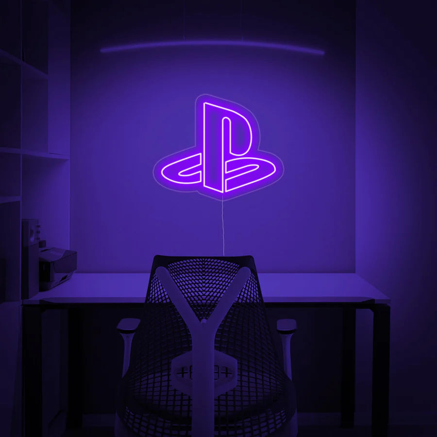 Play Station logo neon