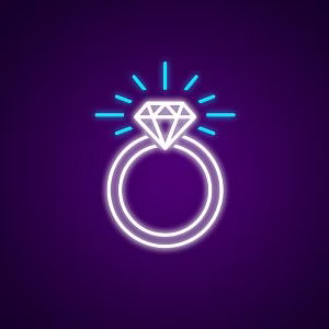 anello con diamante neon