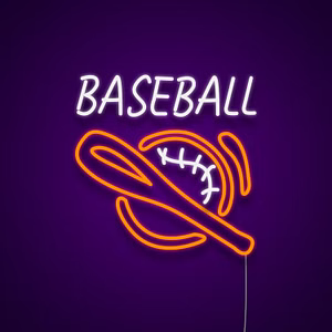 baseball logo neon