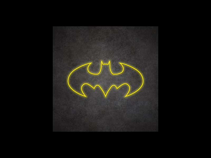 batman logo neon