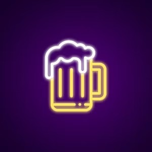 boccale birra neon