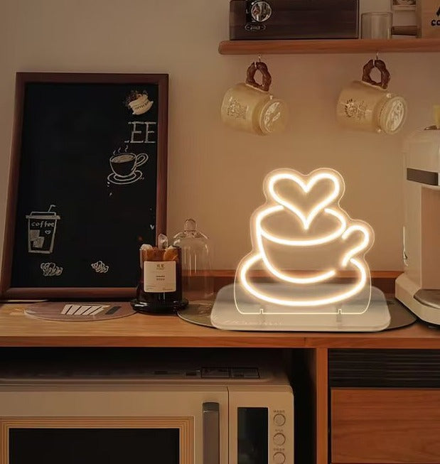 tazza caffè lampada neon