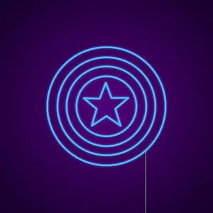 Capitan america logo neon