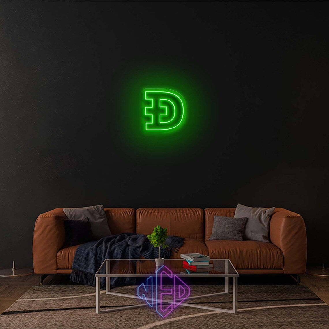 Dogecoin crypto neon