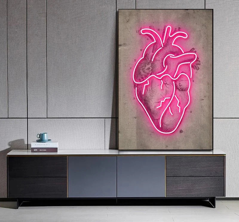 Cuore quadro Neon