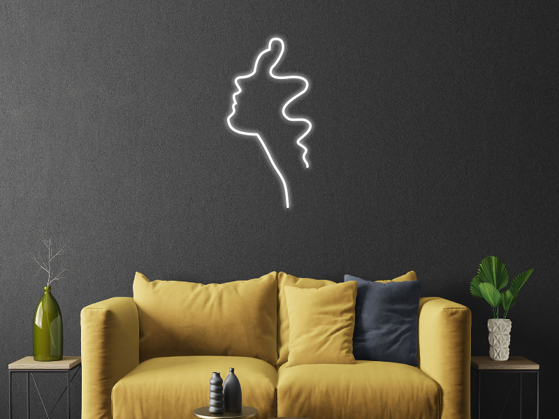 Profilo donna neon