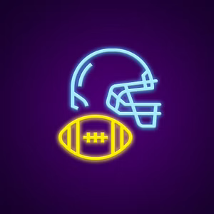 Football logo neon