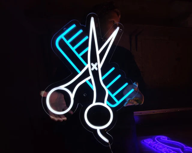 forbici e pettine Neon