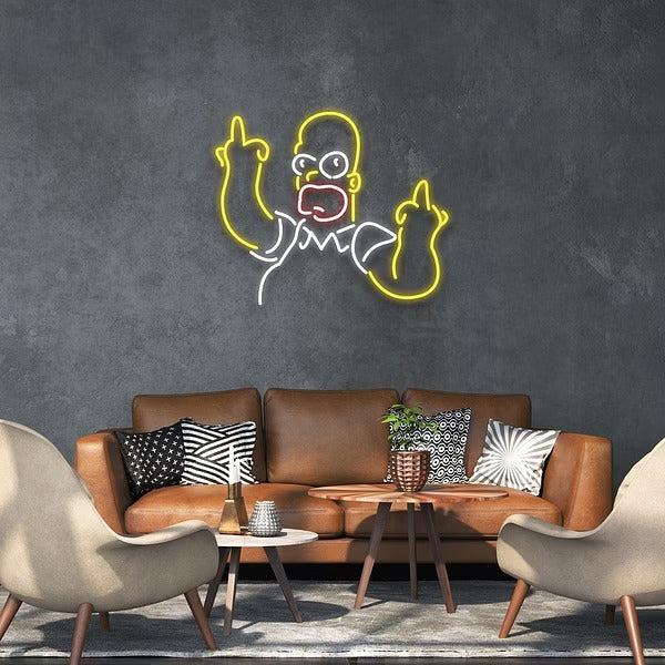 Homer simpson neon