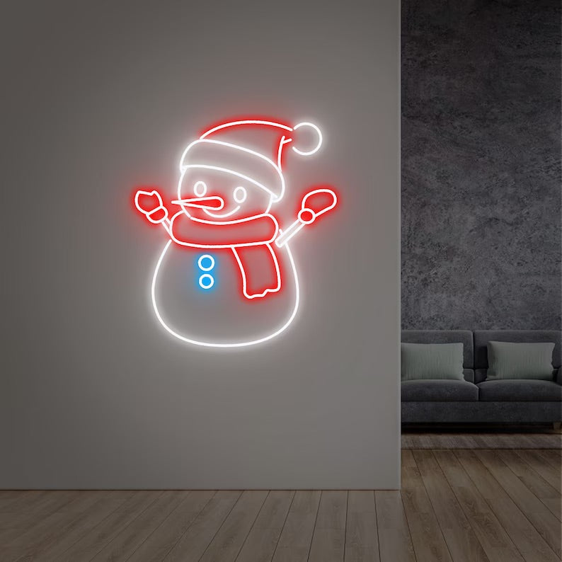 Pupazzo neve neon