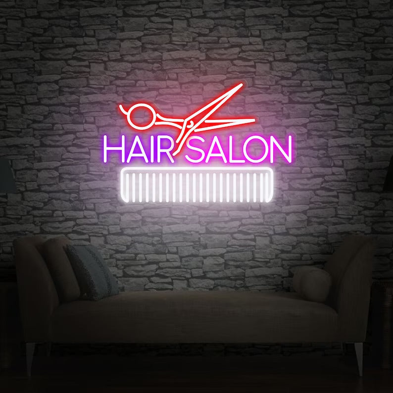 Hair saloon neon