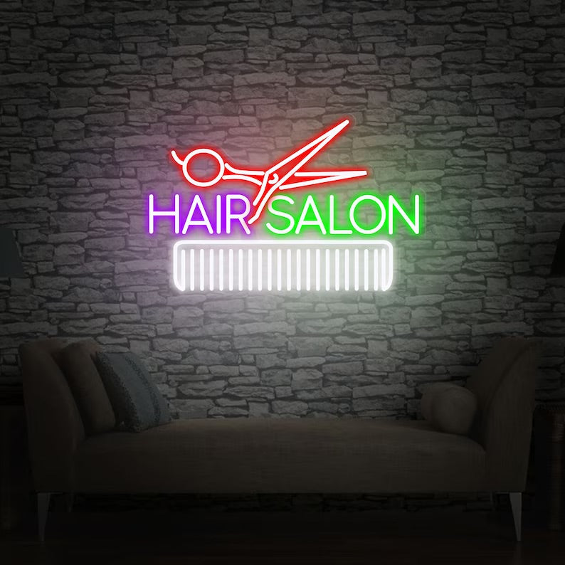 Hair saloon neon