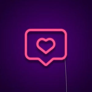 vignetta con cuore neon