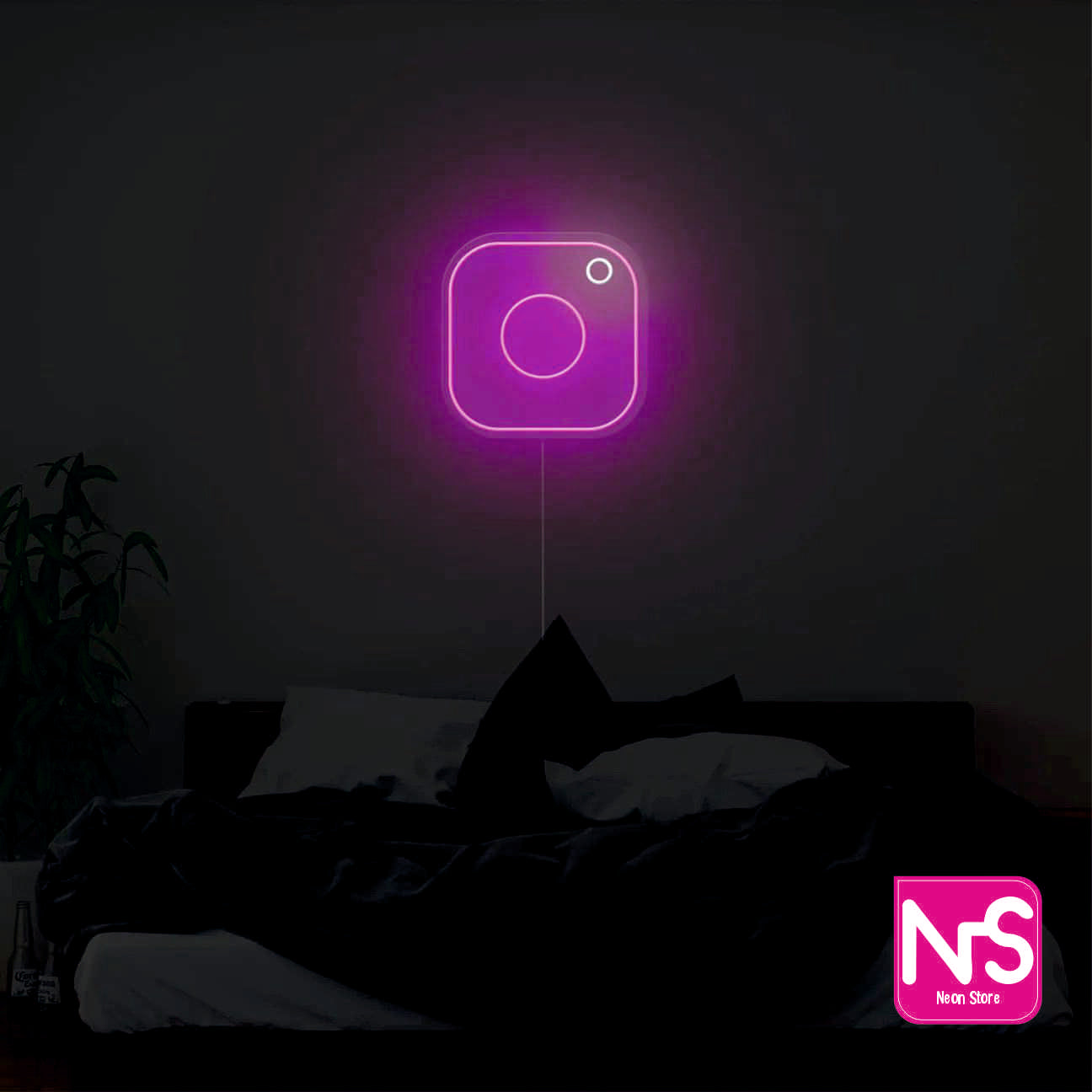 Instagram logo neon