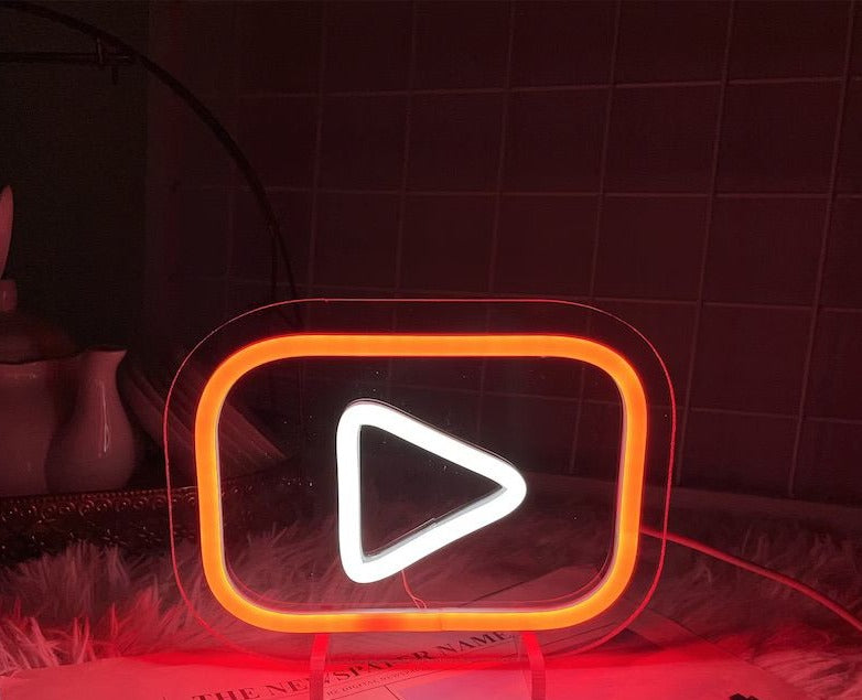 logo youtube neon lampada