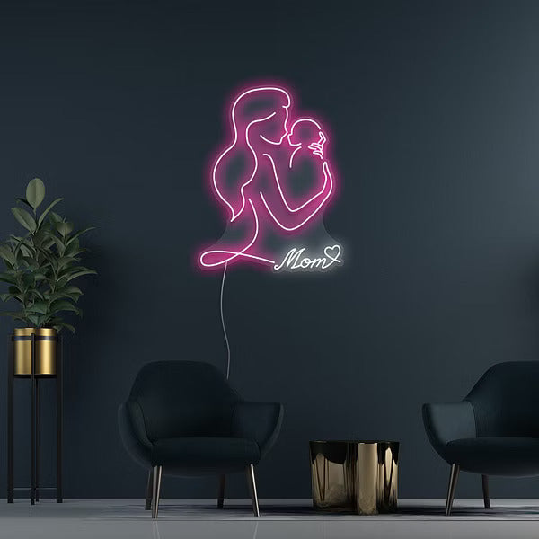 mamma figlio neon