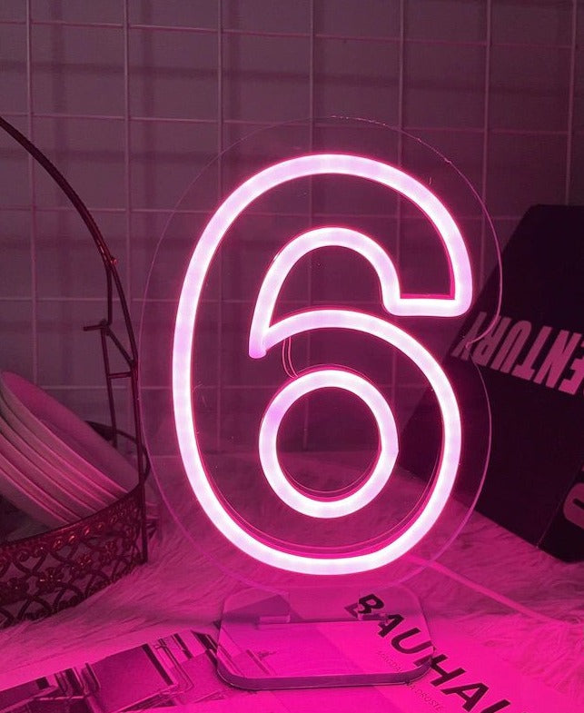 numeri neon lampade