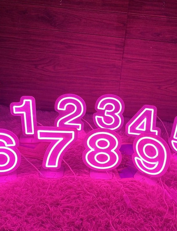 numeri neon lampade