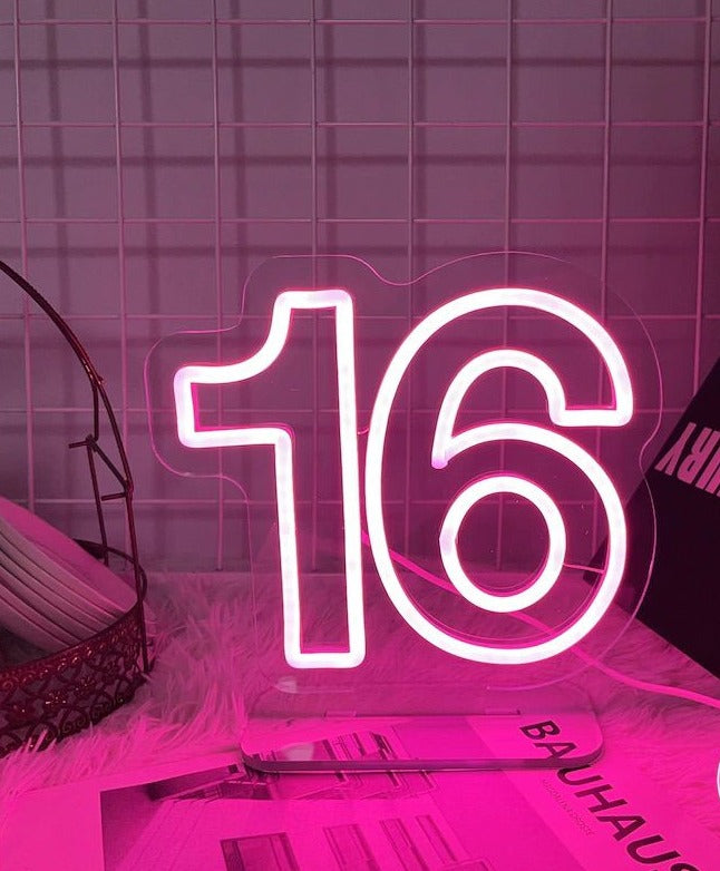 numeri neon lampade