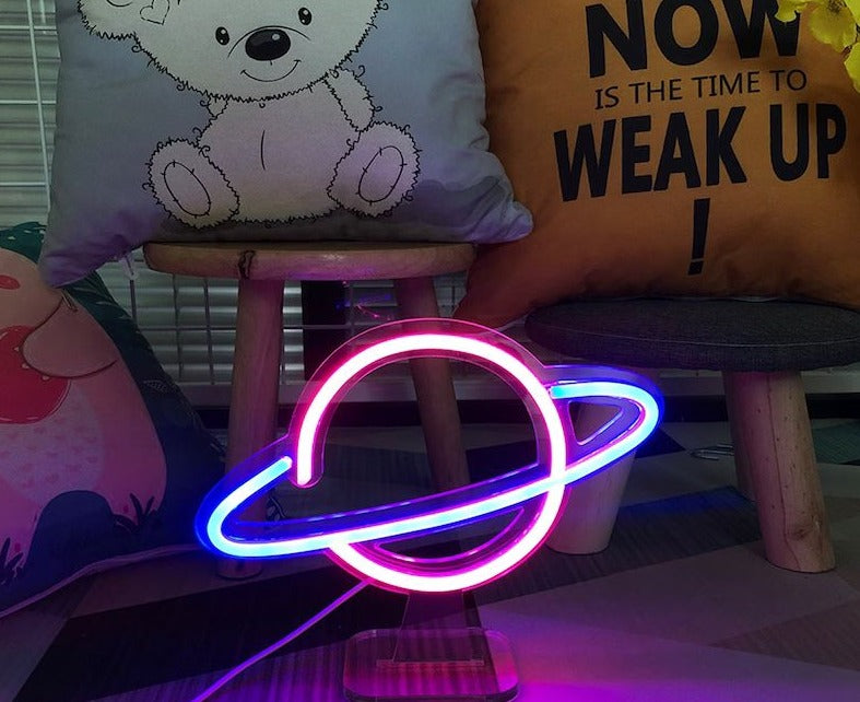 pianeta lampada neon