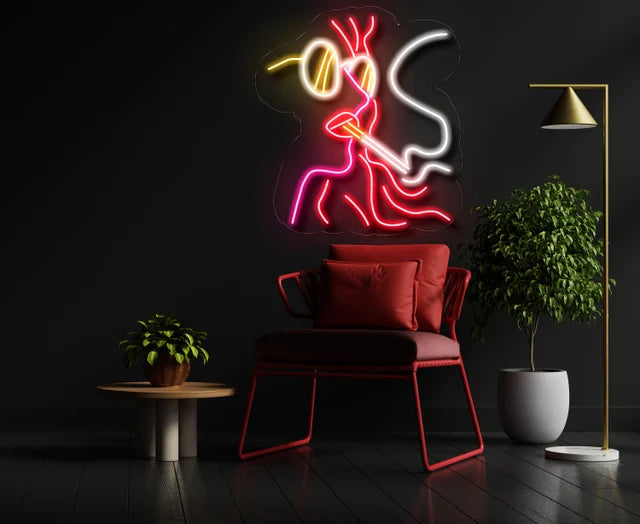 smoke girl neon