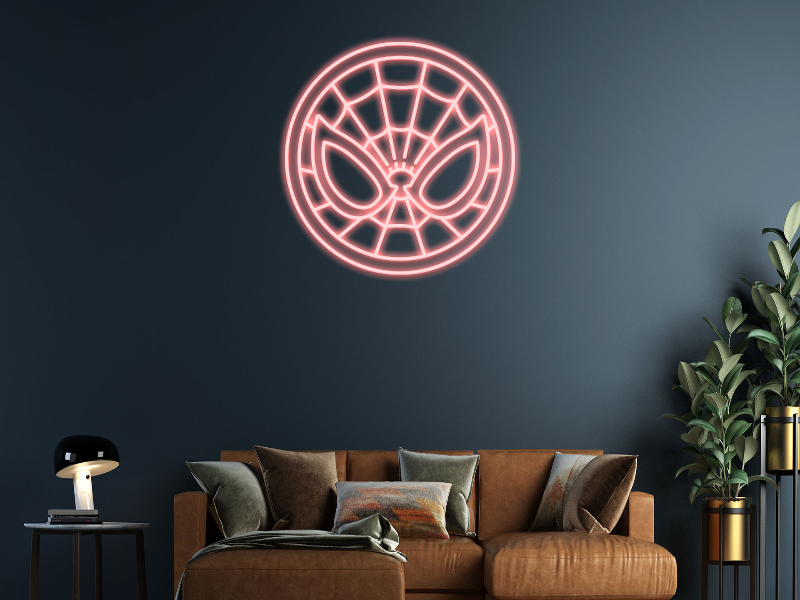 Spider man logo neon