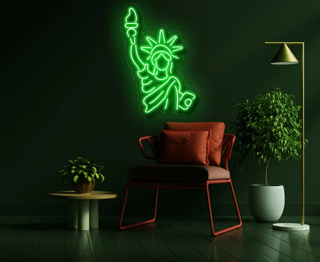 Statua libertà neon