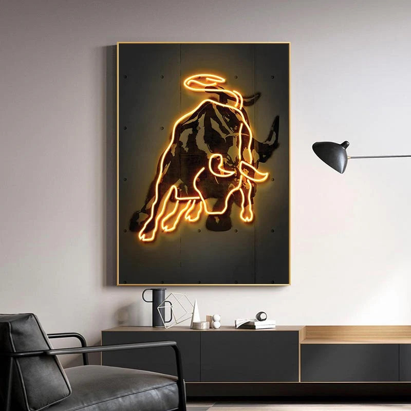 Toro quadro neon