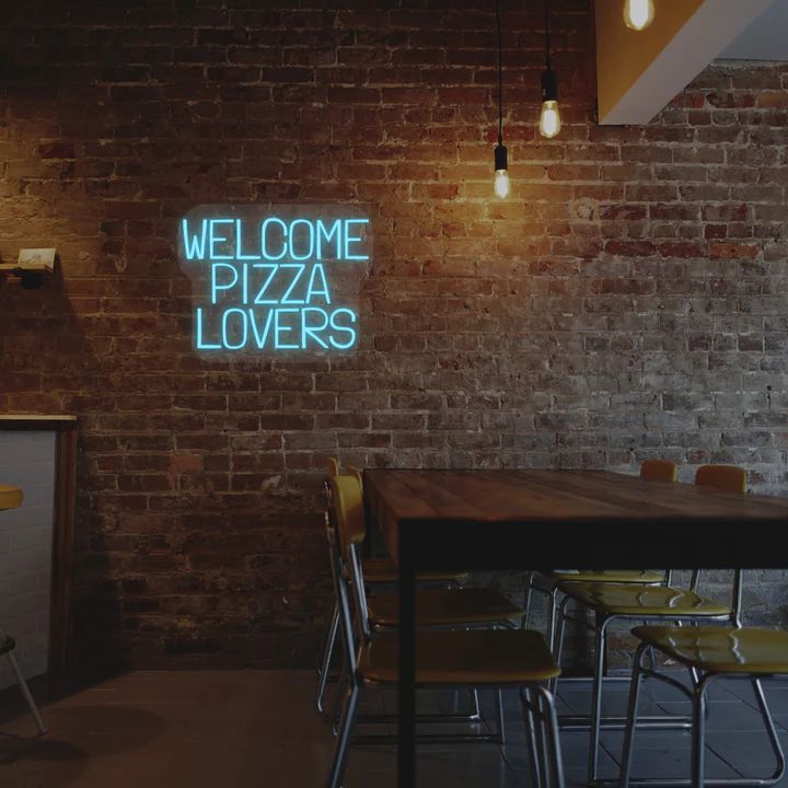 Welcome pizza lovers neon