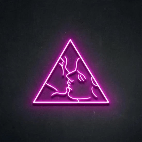 Triangolo neon bacio
