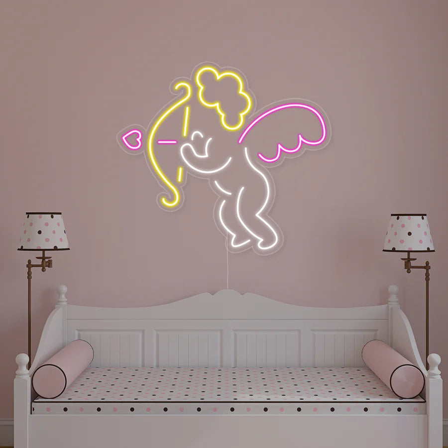 cupido con frecce neon