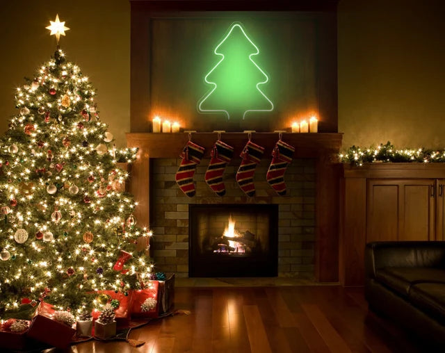 Albero natale semplice neon