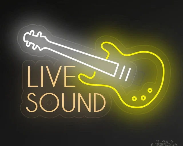 chitarra live music neon