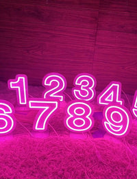 numeri neon lampade