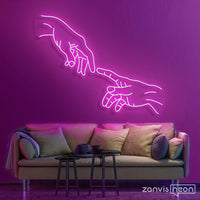neon mano di dio
